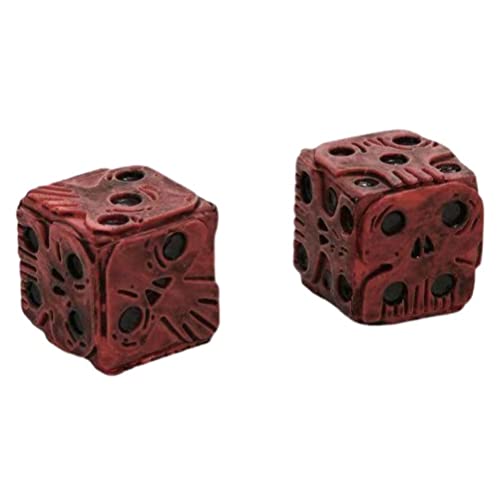 Mrisata 2 Stück Rote Halloween-Skelett-Würfel, Totenkopf-Würfel, Halloween-Würfel, 3D-Skelett-Würfel, Dekorativ, Neuartige Dekorative Mini-Skelett-Gaming-Würfel für (A) von Mrisata