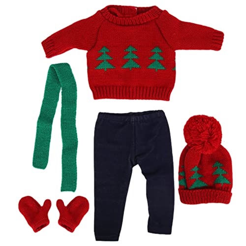 Mrisata Baby Mädchen Puppenkleidung Weihnachtspullover Hosen Hüte Puppenzubehör 18-Zoll-Puppe (Q18-783) von Mrisata