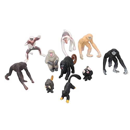 Mrisata Flormoon Tierfiguren 14×7×4 10 Stück Primatenmodelle Nasenaffe Gibbon Orang-Utan Lemur Modell Tierornament-Set Tierspielzeug Flormoon Tierfiguren von Mrisata