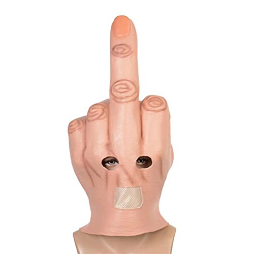 Mrisata Halloween Gruselige Finger Kopfbedeckung Fingermaske Neuheit Mittelfinger Party Kopfbedeckung Kostüm Latex Vollkopf-Gesichtsbedeckung (B) von Mrisata