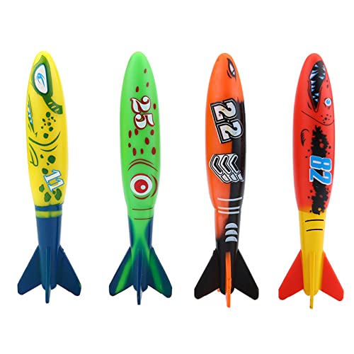 Mrisata Pool-Tauchspielzeug-Set, 4 Tauchtorpedos, Schwimmen, Unterwasser-Pool-Trainingsspielzeug, Tauchspiele, Training, Kindergeschenke Mrisata Pool-Tauchspielzeug-Set, 4 Tauchtorpedos, Schwimmen, Unterwasser-Pool-Trainingsspielzeug, Tauchspiele, Training, Kindergeschenke von Mrisata