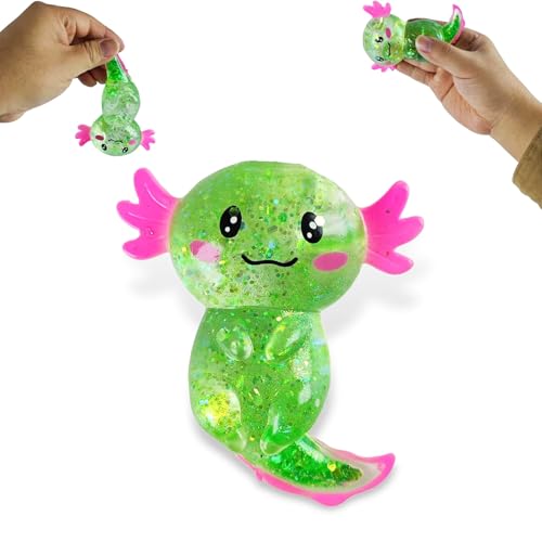 Mrltau Axolotl Sugar Squeeze Toy, Squishy Axolotl Spielzeug, 10 × 10 cm, Axolotl Antistressball Kinder Erwachsene (Grün) von Mrltau
