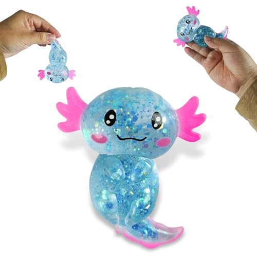 Mrltau Axolotl Sugar Squeeze Toy, Squishy Axolotl Spielzeug, 10 × 8 cm, Axolotl Antistressball Kinder Erwachsene (Blau) von Mrltau