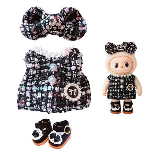 Mrltau Süße Puppenkleidung 17 cm für Labubu Puppe Labubu Doll, Schleifen Haarclip-Mantel-Schuhe für Labubu Kleidung Labubu Zubehör, Puppenzubehör Geschenke für Mädchen Jungen Mrltau Süße Puppenkleidung 17 cm für Labubu Puppe Labubu Doll, Schleifen Haarclip-Mantel-Schuhe für Labubu Kleidung Labubu Zubehör, Puppenzubehör Geschenke für Mädchen Jungen von Mrltau