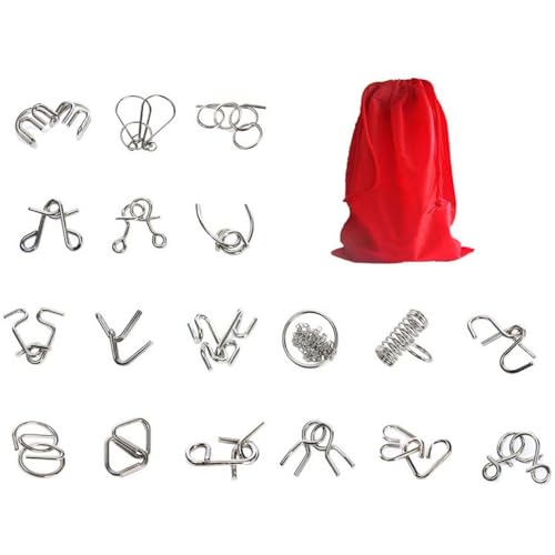 18 Stück Metall Knobelspiele, Knobelspiele Kit Denksportaufgaben Metallpuzzle Entwirrung Puzzles Geduldspiele Set für Erwachsene und Kinder 18 Stück Metall Knobelspiele, Knobelspiele Kit Denksportaufgaben Metallpuzzle Entwirrung Puzzles Geduldspiele Set für Erwachsene und Kinder von Mrracxy