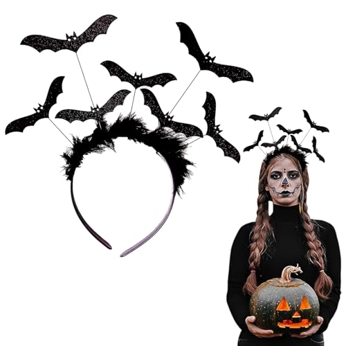 MsTeco Halloween Stirnbänder, Strinband mit Fliegenden Horror Fledermäusen, Halloween-Fledermaus-Stirnband, für Kinder Damen & Herren zu Halloween Karneval Fasching Kostüm Party´s von MsTeco