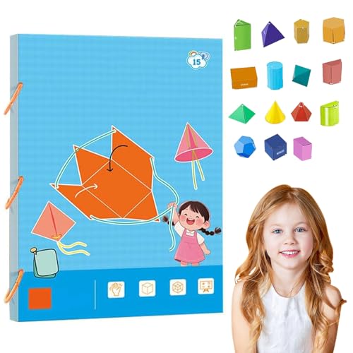 3D Geometrische Körper Lernbuch für Kinder – Montessori Mathematik Lernspielzeug mit 15 Faltbaren Modellen, Räumliches Denken Fördern, Geometrie Unterrichtsmaterial ab 5 Jahren von Mshepoi