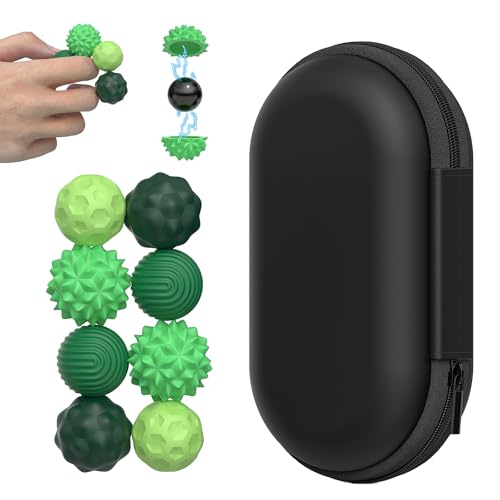 Fidget Toys Erwachsene 8 Stück – Magnetische Stressball Sensorik Spielzeug, Silikon Kugeln mit Textur für Stressabbau, Konzentration & Entspannung von Mshepoi