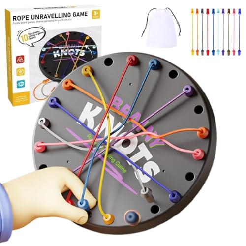 Seil Entwirrspiel Logik Brettspiel – Denkspiel mit bunten Knoten, 3 Schwierigkeitsstufen, Aufbewahrungstasche, Lernspiel Geschenk für Kinder & Erwachsene – inspiriert von Brainy Knots Seil Entwirrspiel Logik Brettspiel – Denkspiel mit bunten Knoten, 3 Schwierigkeitsstufen, Aufbewahrungstasche, Lernspiel Geschenk für Kinder & Erwachsene – inspiriert von Brainy Knots von Mshepoi