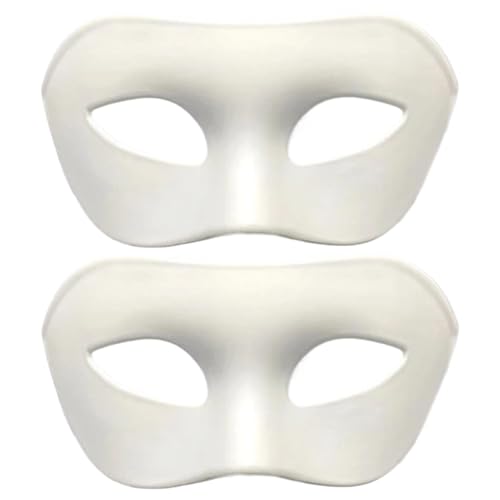 2 PCs Maskerade -Maske Halbgesicht DIY leere Maske mit Bändern für Männer, Frauen Leichtes bequemes Halloween für Ball Proms Cosplay (weiß) von Mskmnkot