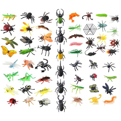 59pcs Insektenspielzeug realistische Plastikwanzenspielzeuge für Wissenschaftsprojekt und Kuchen-Topper, praktisches frühes Bildungsmodell für Kleinkinder Kinder 3 4 5 Tierfiguren für Kleinkinder 1-3 von Mskmnkot