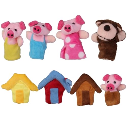 Animal Fingerpuppen, kleine Schweine Fingerpuppen, 8pcs Mini weiche Plüschkind, süß Animal Fingerpuppen, kleine Schweine Fingerpuppen, 8pcs Mini weiche Plüschkind, süß von Mskmnkot