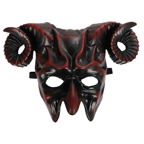 Devil Mask Scary 3d Halbgesicht Horn Ziegenmaske Monster Demon Halloween Kostüm für Halloween Cosplay Party Devil Mask Scary 3d Halbgesicht Horn Ziegenmaske Monster Demon Halloween Kostüm für Halloween Cosplay Party von Mskmnkot