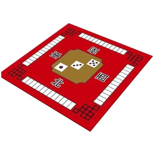 Mahjong Mat Anti-Schlupf Mahjong Table Matte 31.5x31.5 '' Rauschreduktion für Tischkleidung-resistente Spiele für Party-Poker, Karte, Familienbrettspiele rot von Mskmnkot