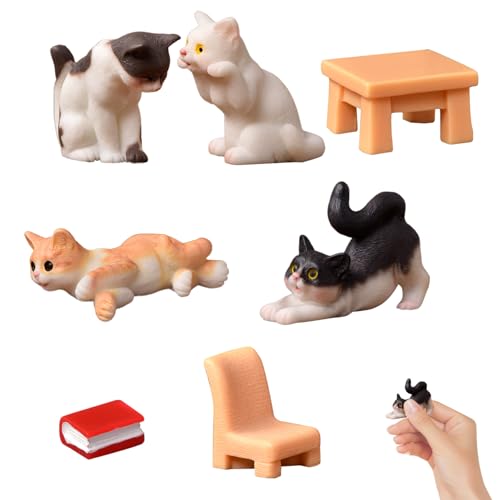 Mini -Katzen mit Mini -Buchstuhl Stuhl 7pcs/Set Harz realistische Puppenhaus Miniatur Katzen Kuchen Topper für Home Landscape Dekoration Dollhouse Accessoires Miniature Miniature Mini -Katzen mit Mini -Buchstuhl Stuhl 7pcs/Set Harz realistische Puppenhaus Miniatur Katzen Kuchen Topper für Home Landscape Dekoration Dollhouse Accessoires Miniature Miniature von Mskmnkot