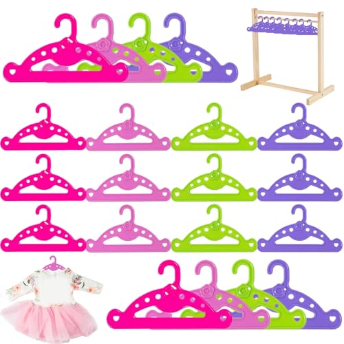 20pcs Doll Kleidung Kleiderbügel 5x3 Zoll Plastik Dollhalter gemischt Farbe Leicht anhaltende Mini für Kleidungskleid-Outfit-Kleid Kleid von Mskmnkot