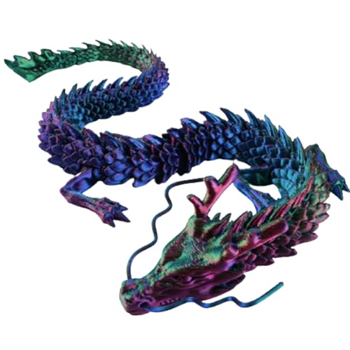 Mskmnkot 3D -Gedruckter Drache 12 Zoll Flexibler artikulierter Drache potenable Kristallspannungspflicht Spielzeug für die Autodekoration farbenfroh von Mskmnkot
