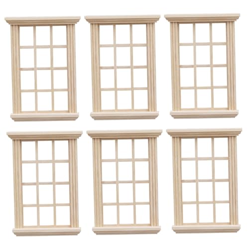 Mskmnkot 6pcs 1 12 Skala Dollhouse Möbel 3, 2 x 0, 6 x 4, 5 Zoll DIY Dollhouse Windows Holz Kunstwerk Miniaturmöbel Leicht für Schlafzimmerzubehör Mskmnkot 6pcs 1 12 Skala Dollhouse Möbel 3, 2 x 0, 6 x 4, 5 Zoll DIY Dollhouse Windows Holz Kunstwerk Miniaturmöbel Leicht für Schlafzimmerzubehör von Mskmnkot