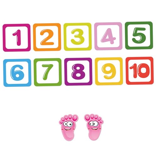 Mskmnkot Bodenaufkleber Hopscotch -Bodenaufkleber, Cartoon 10 Nummer und 2 Fußabdruckabziehbilder, lustige Cartoon -Nummer Hopscotch -Spiel für Kinderzimmer Klassenzimmer 5, 9x5, 9 Zoll Mskmnkot Bodenaufkleber Hopscotch -Bodenaufkleber, Cartoon 10 Nummer und 2 Fußabdruckabziehbilder, lustige Cartoon -Nummer Hopscotch -Spiel für Kinderzimmer Klassenzimmer 5, 9x5, 9 Zoll von Mskmnkot