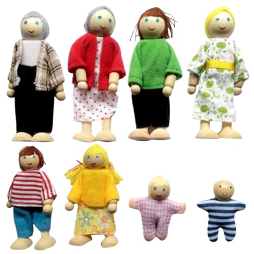 Mskmnkot Dollhouse-Leute vervollständigen Dollhouse Family Set Holzpuppen mit beweglichen Rollenspielen für die Familie mit beweglichen Glied Mskmnkot Dollhouse-Leute vervollständigen Dollhouse Family Set Holzpuppen mit beweglichen Rollenspielen für die Familie mit beweglichen Glied von Mskmnkot