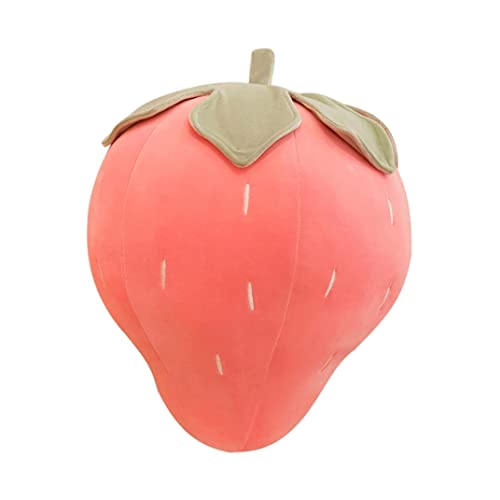 Mskmnkot Erdbeerkissen Erdbeerpluppe Kissen weiches fruchtförmige Obst gefülltes Plüschspielzeug Dekorationen für Heimkinder Geschenke Spielzeug (Pink, 25 cm) von Mskmnkot