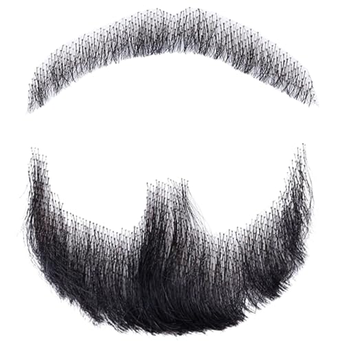 Mskmnkot Falsches Schnurrbart, falscher Bart für Männer, realistischer menschlicher Haarschnurrbart und Spitzenbart, unsichtbares Kostüm Gesichtsbehaarung für Halloween, Cosplay & Partys, Schwarz Mskmnkot Falsches Schnurrbart, falscher Bart für Männer, realistischer menschlicher Haarschnurrbart und Spitzenbart, unsichtbares Kostüm Gesichtsbehaarung für Halloween, Cosplay & Partys, Schwarz von Mskmnkot