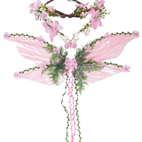 Mskmnkot Feenkostüm für Frauen Blumen Schmetterling Fairy Kostüm mit Kronen- und Elf -Ohren für Erwachsene Renaissance Cosplay Accessoires Mskmnkot Feenkostüm für Frauen Blumen Schmetterling Fairy Kostüm mit Kronen- und Elf -Ohren für Erwachsene Renaissance Cosplay Accessoires von Mskmnkot