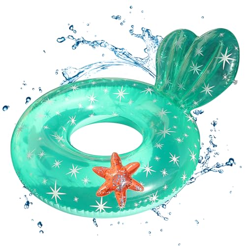 Kinder Schwimmring transparent schwimmend mit Rückenlehne für Wassersportalter im Alter von 5 bis 9 Jahren (blau), transparenter schwimmender Ring von Mskmnkot