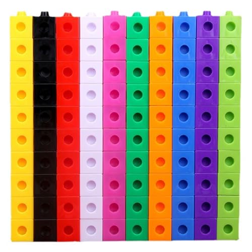 Mskmnkot Mathematikwürfel 100pcs Zahlenblöcke, Plastikzählungswürfel Bildungsspielzeug, 10 Farben Zahlenblöcke Spielzeug mit 18 Blättern Fragenkarten für Kinder Alter 3+ Mskmnkot Mathematikwürfel 100pcs Zahlenblöcke, Plastikzählungswürfel Bildungsspielzeug, 10 Farben Zahlenblöcke Spielzeug mit 18 Blättern Fragenkarten für Kinder Alter 3+ von Mskmnkot