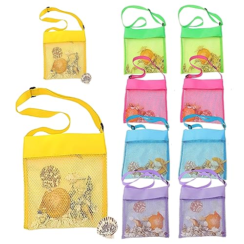 Mskmnkot Mesh Beach Bag für Sandspielzeug 10pcs Buntes Strandtasche für Kinder, die Muschel mit einstellbaren Tragetilten sammeln Mskmnkot Mesh Beach Bag für Sandspielzeug 10pcs Buntes Strandtasche für Kinder, die Muschel mit einstellbaren Tragetilten sammeln von Mskmnkot