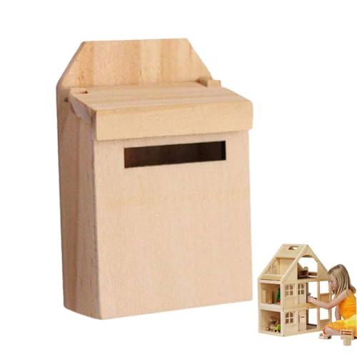 Mskmnkot Mini Holz Mail Box Miniatur Mail Box Mini Holz Flip Mailbox Dollhouse Dekoration Modell Zubehör für Kinder Holzfarbe, Miniature Mskmnkot Mini Holz Mail Box Miniatur Mail Box Mini Holz Flip Mailbox Dollhouse Dekoration Modell Zubehör für Kinder Holzfarbe, Miniature von Mskmnkot