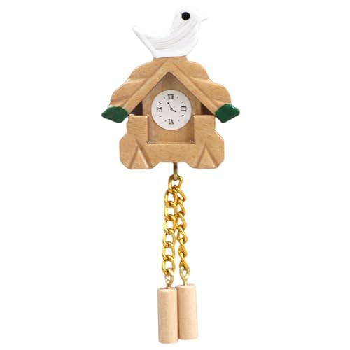 Mskmnkot Miniaturuhr 1/12 Skala Hölzer Kuckucksuhr Puppenhaus Miniaturen Realistische Vogel Wandpuppen -Möbelzubehör Spielzeug für Dekoration von Mskmnkot