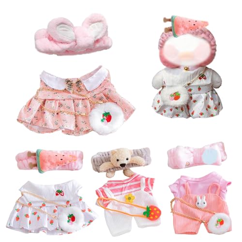 Mskmnkot Puppenkleidung, 4 Set Kawaii Puppenkleidung für 12 Plüsch Duck Watermelon Bunny Bär Themen DIY Outfits für Mädchen, für ausgestopfte Tiere Mskmnkot Puppenkleidung, 4 Set Kawaii Puppenkleidung für 12 Plüsch Duck Watermelon Bunny Bär Themen DIY Outfits für Mädchen, für ausgestopfte Tiere von Mskmnkot