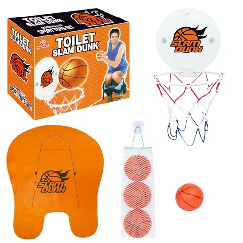 Mskmnkot Saugnapf Cup Basketball Hoop Set Creative Mini Basketball Hoop und Balls Toilettenbad Innenkompress Spiel Spielzeuggeschenke für Kinder Erwachsene Liebhaber Saugnapfe Cup von Mskmnkot