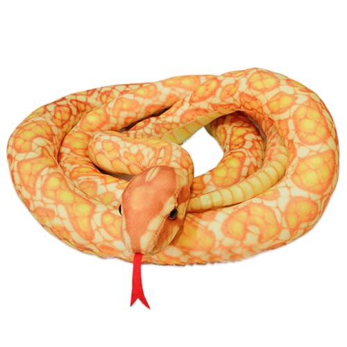 Mskmnkot Schlangengefüllte Tier Halloween 39.4in Simulation Schlange Plüsch mit Zunge, die plüschfarben gefüllt ist, gefüllt für Party -Streich, Gelb Mskmnkot Schlangengefüllte Tier Halloween 39.4in Simulation Schlange Plüsch mit Zunge, die plüschfarben gefüllt ist, gefüllt für Party -Streich, Gelb von Mskmnkot