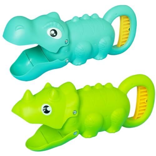 Mskmnkot Toy Grabber Claw für Kinder 2PCS Leicht Bunte Dinosaurier Sandspielzeug süßer pädagogischer Sandgrabber -Spielzeug für Strand, Sandbox oder Garten (2PCS) von Mskmnkot