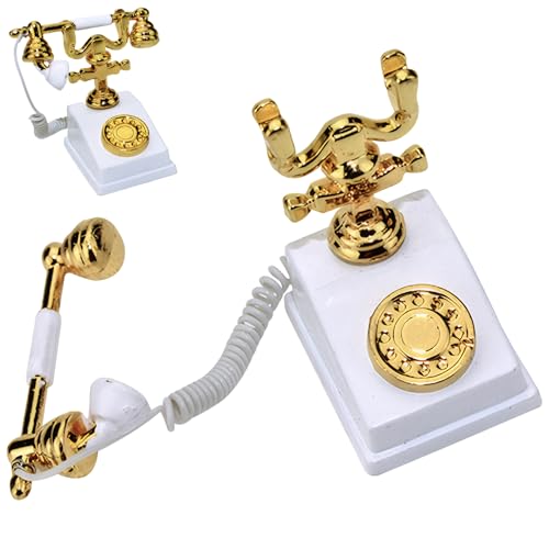 Mskmnkot Vintage Telefon Dollhouse Spielzeug Telefon 1:12 Puppenhauszubehör Vintage Rotary Phone Miniatures Zubehör für Schreibtischkultur Mskmnkot Vintage Telefon Dollhouse Spielzeug Telefon 1:12 Puppenhauszubehör Vintage Rotary Phone Miniatures Zubehör für Schreibtischkultur von Mskmnkot