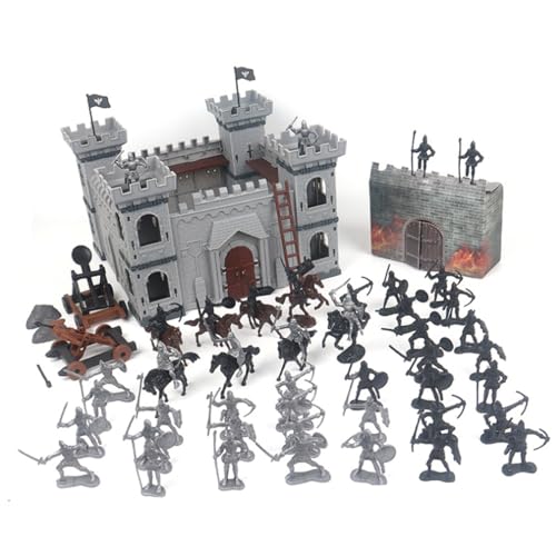 Spielzeugsoldaten Set, 104pcs/Set Antikes Soldatspielzeug, mittelalterliche Ritter Armee -Männer -Actionfiguren, einzigartige DIY Castle Model Assembly für Jungen Geburtstagsfeier Giftstoy -Soldaten von Mskmnkot