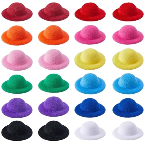 Tiny Top Hut Mini Top Hut 24pcs Bunte DIY-freundliche dekorive winzige süße kleine Kappen für Kunsthandwerkshaarzubehör, Mini Tiny Top Hut Mini Top Hut 24pcs Bunte DIY-freundliche dekorive winzige süße kleine Kappen für Kunsthandwerkshaarzubehör, Mini von Mskmnkot