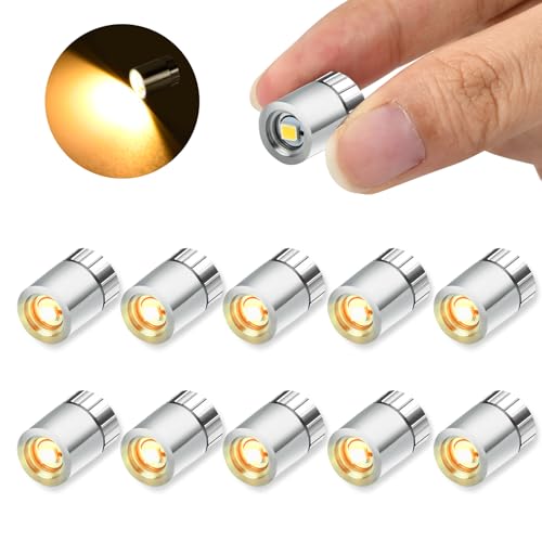 10 pcs Mini LED Licht, Micro LED Licht, LED Licht Mini mit Batterie, Mini LED Licht zum Kleben, Geeignet zum Dekorieren von Puppenhäusern, DIY-Kunsthandwerk (Warmweißes Licht) von Mstnoixgc