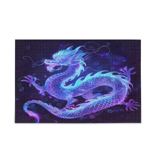 Msyxl Blau Lila Drache Puzzle 500 Teile Holzpuzzle für Familienspiele Geeignet für Jugendliche und Erwachsene Msyxl Blau Lila Drache Puzzle 500 Teile Holzpuzzle für Familienspiele Geeignet für Jugendliche und Erwachsene von Msyxl
