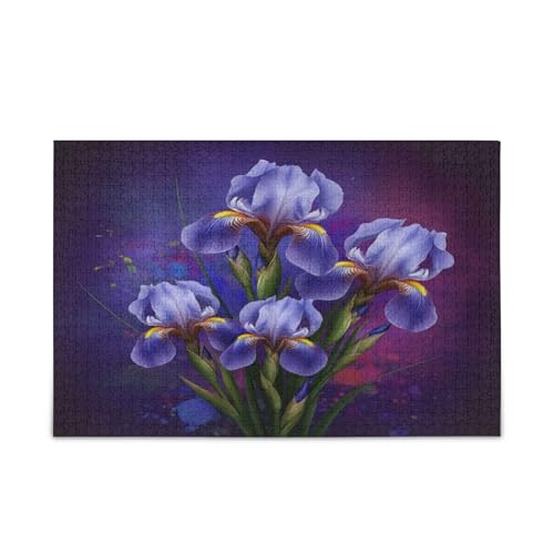 Msyxl Blue Iris Flowers Puzzle 1000 Teile - Holzpuzzle für Familienspiele - Geeignet für Jugendliche und Erwachsene Msyxl Blue Iris Flowers Puzzle 1000 Teile - Holzpuzzle für Familienspiele - Geeignet für Jugendliche und Erwachsene von Msyxl