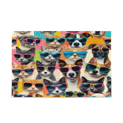 Msyxl Coole Katzen Hunde Puzzle 500 Teile - Holzpuzzle für Familienspiele - Geeignet für Jugendliche und Erwachsene Msyxl Coole Katzen Hunde Puzzle 500 Teile - Holzpuzzle für Familienspiele - Geeignet für Jugendliche und Erwachsene von Msyxl