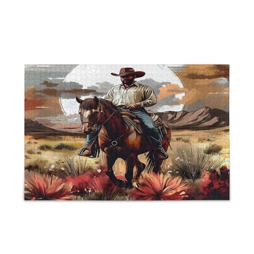 Msyxl Cowboy Puzzle 1000 Teile - Holzpuzzle für Familienspiele - Geeignet für Jugendliche und Erwachsene Msyxl Cowboy Puzzle 1000 Teile - Holzpuzzle für Familienspiele - Geeignet für Jugendliche und Erwachsene von Msyxl