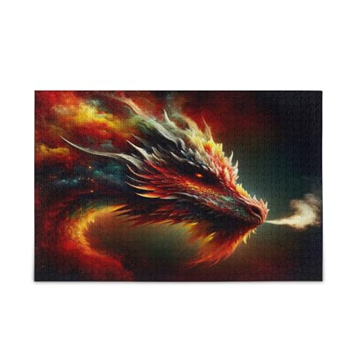 Msyxl Feuerdrache Buntes Puzzle 500 Teile - Holzpuzzle für Familienspiele - Geeignet für Jugendliche und Erwachsene Msyxl Feuerdrache Buntes Puzzle 500 Teile - Holzpuzzle für Familienspiele - Geeignet für Jugendliche und Erwachsene von Msyxl
