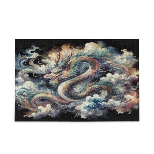 Msyxl Japanische Drachenmalerei Puzzle 1000 Teile - Holzpuzzle für Familienspiele - Geeignet für Jugendliche und Erwachsene Msyxl Japanische Drachenmalerei Puzzle 1000 Teile - Holzpuzzle für Familienspiele - Geeignet für Jugendliche und Erwachsene von Msyxl