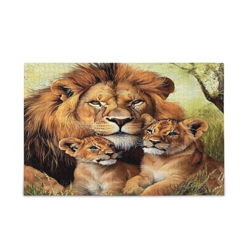 Msyxl Löwenfamilie Puzzle 500 Teile - Holzpuzzle für Familienspiele - Geeignet für Jugendliche und Erwachsene Msyxl Löwenfamilie Puzzle 500 Teile - Holzpuzzle für Familienspiele - Geeignet für Jugendliche und Erwachsene von Msyxl