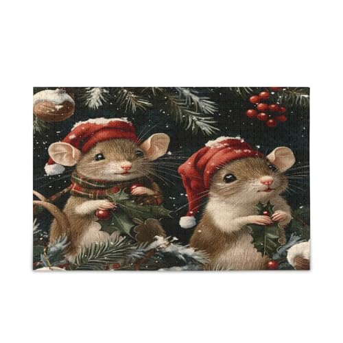 Msyxl Niedliche Weihnachtsmäuse Puzzle 500 Teile - Holzpuzzle für Familienspiele - Geeignet für Jugendliche und Erwachsene Msyxl Niedliche Weihnachtsmäuse Puzzle 500 Teile - Holzpuzzle für Familienspiele - Geeignet für Jugendliche und Erwachsene von Msyxl