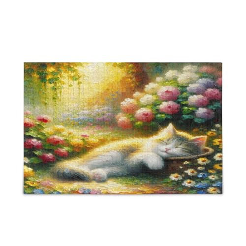 Msyxl Niedliche schlafende Katze Puzzle 1000 Teile - Holzpuzzle für Familienspiele - Geeignet für Jugendliche und Erwachsene Msyxl Niedliche schlafende Katze Puzzle 1000 Teile - Holzpuzzle für Familienspiele - Geeignet für Jugendliche und Erwachsene von Msyxl