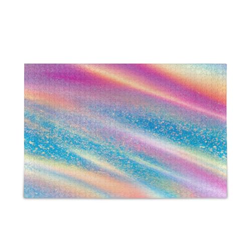 Msyxl Pastell Holografisches Muster Puzzle 500 Teile Holzpuzzle für Familienspiele Geeignet für Jugendliche und Erwachsene von Msyxl